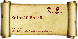 Kristóf Enikő névjegykártya