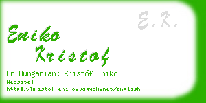 eniko kristof business card